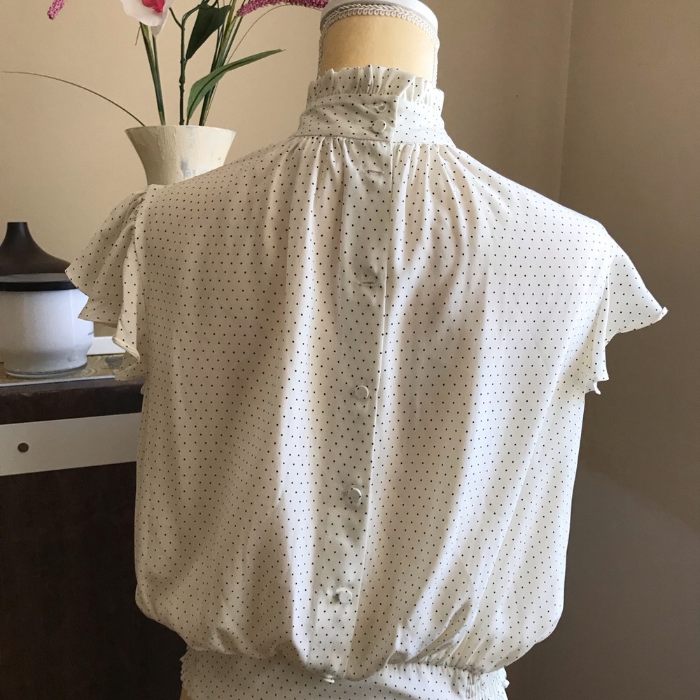 Frames Silk Polka Dot Short Sleeves Top Sz. S - Picture 2 of 5